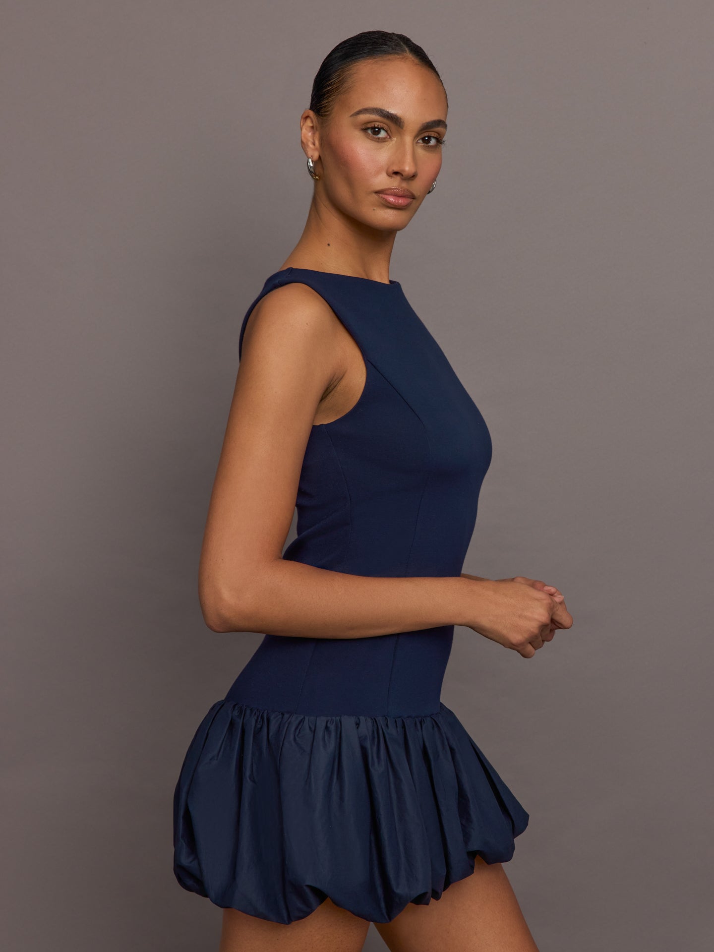 Drop Waist Bubble Dress | Navy