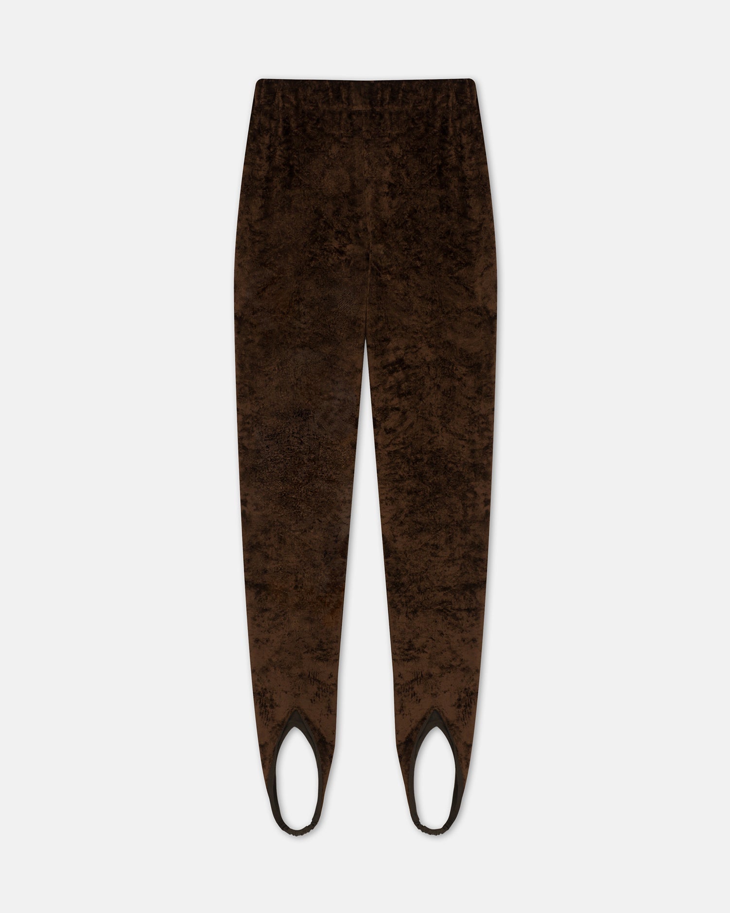 Carminda Velvet Stirrup Leggings | Dark Brown