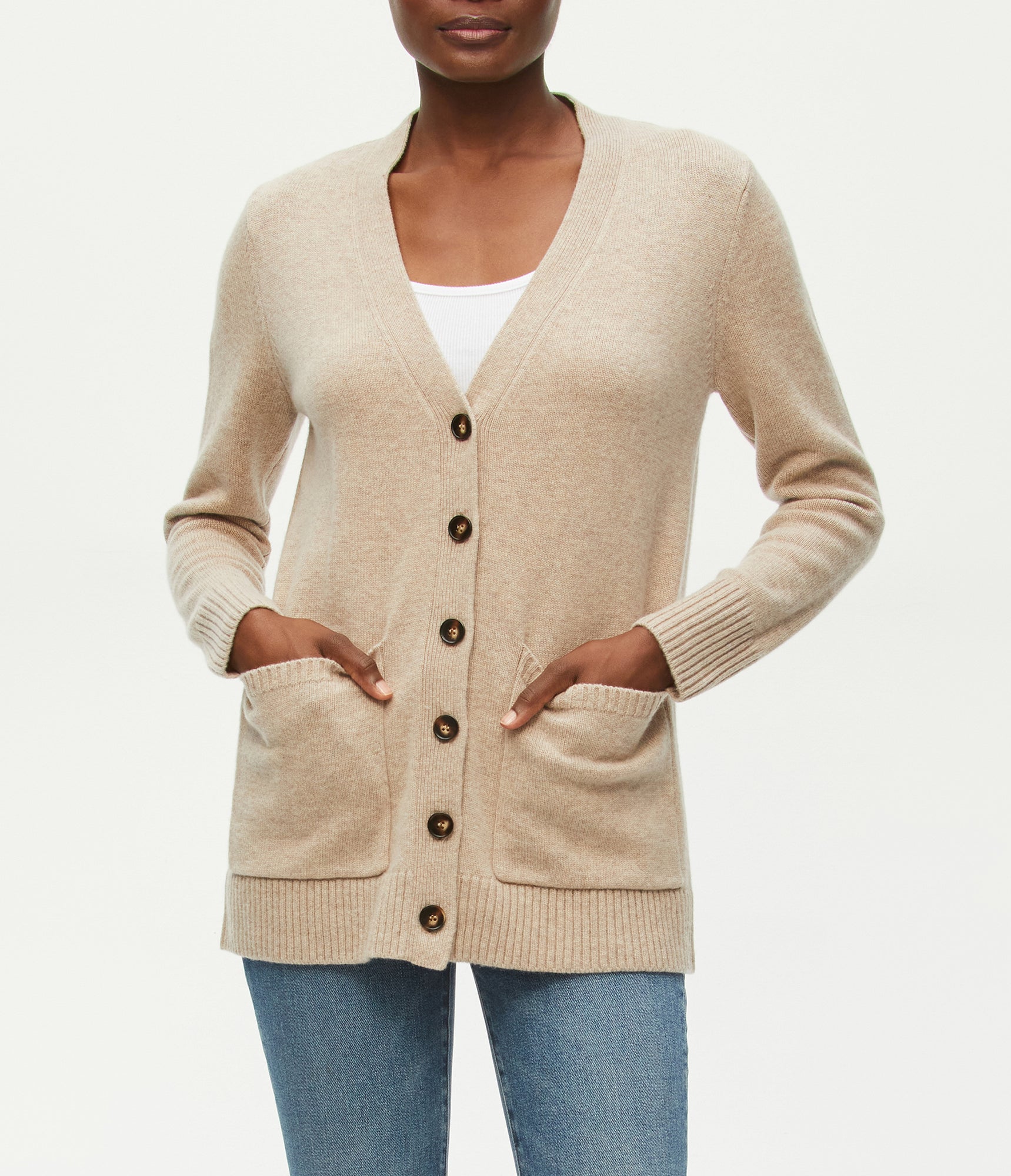 Harmony Slimline Cardigan Sweater | Mink
