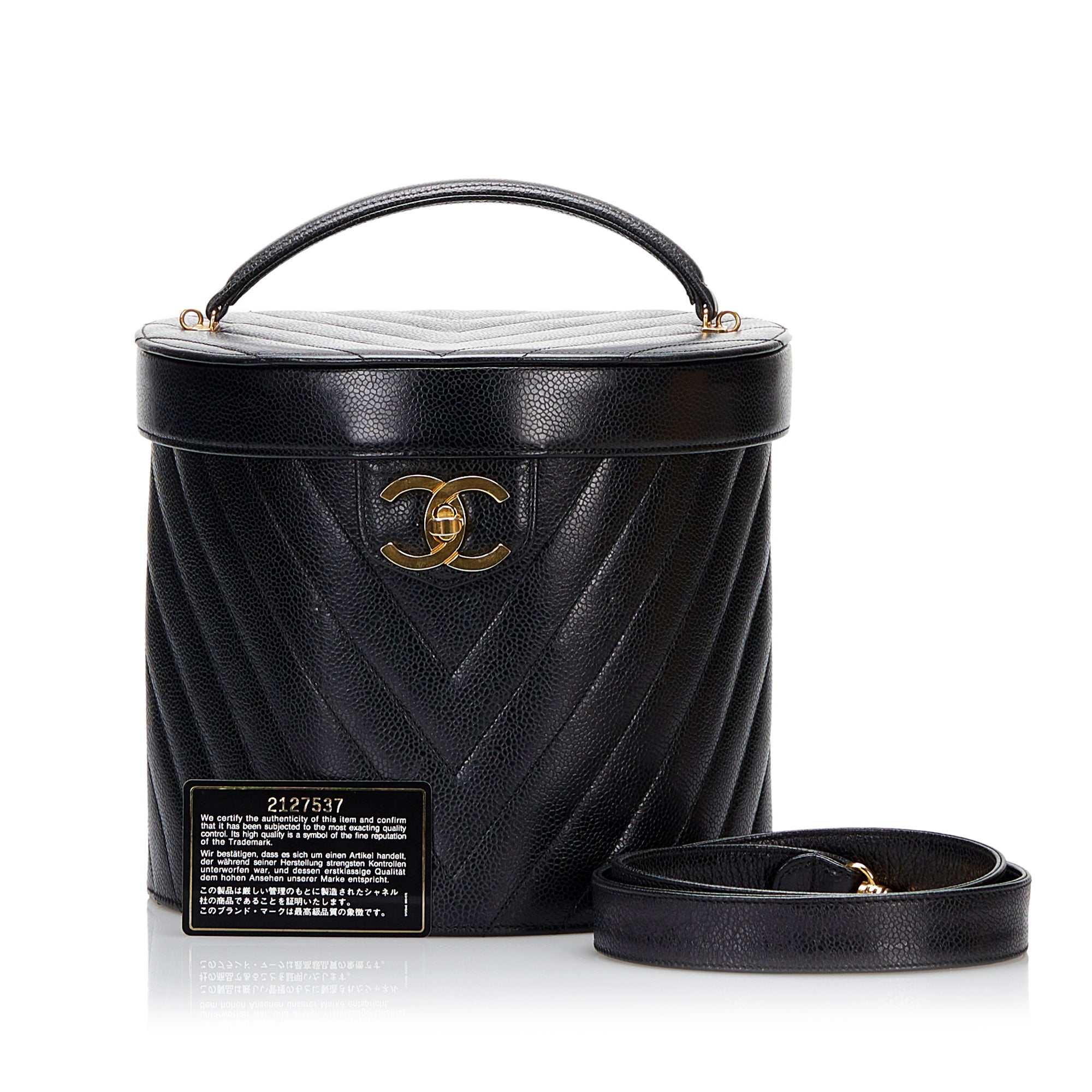 Chanel | Pre-Owned CC Caviar Leather Vanity Bag | Black