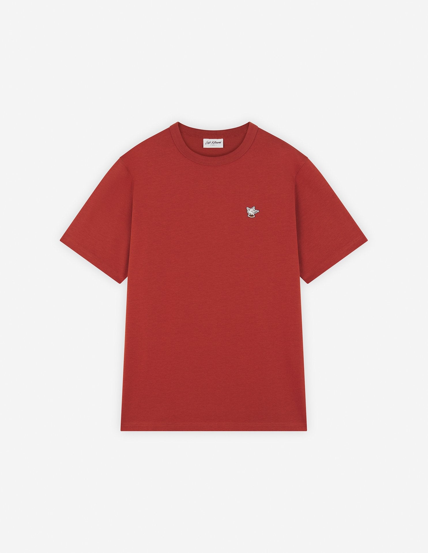 Unisex | Barista Fox Patch Short-Sleeve Relaxed Cotton Tee-Shirt | Adzuki