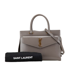 Saint Laurent | Pre-Owned Medium Leather Monogram Uptown Satchel | Gray
