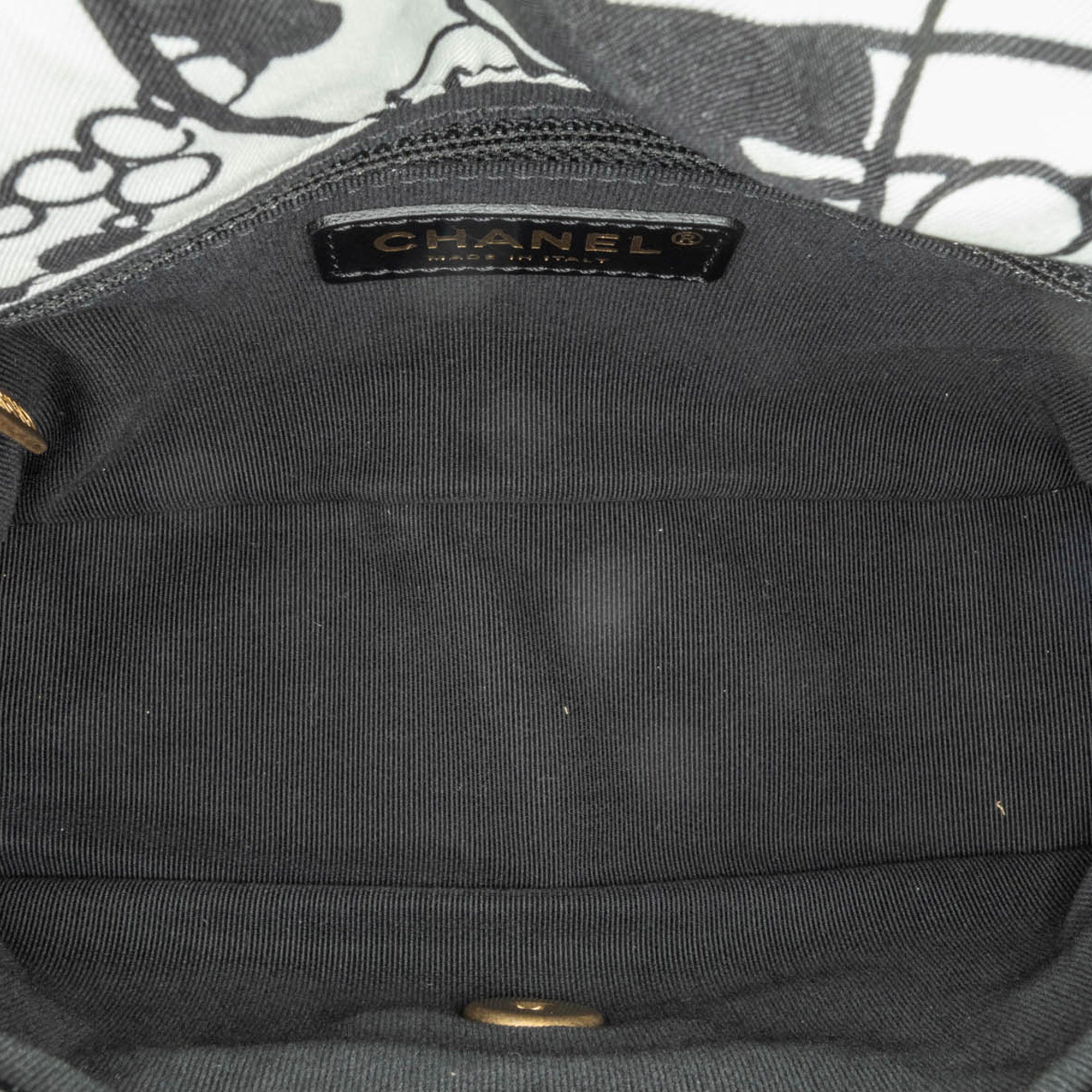 Chanel | Pre-Owned Mini Printed Canvas Deer Coco Flap | White/Black