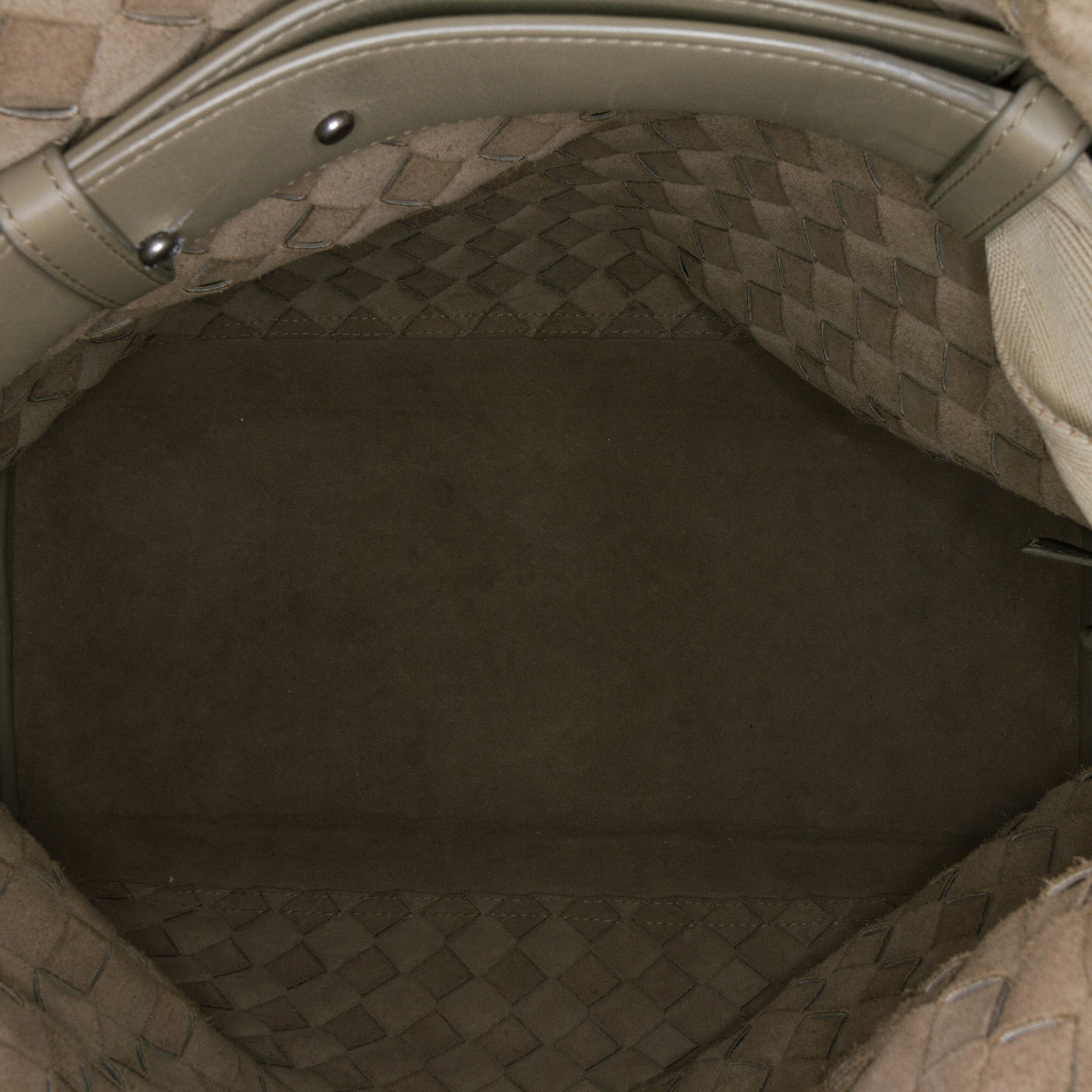 Bottega Veneta | Pre-Owned Nappa Intrecciato Fold Over Crossbody | Brown/Beige