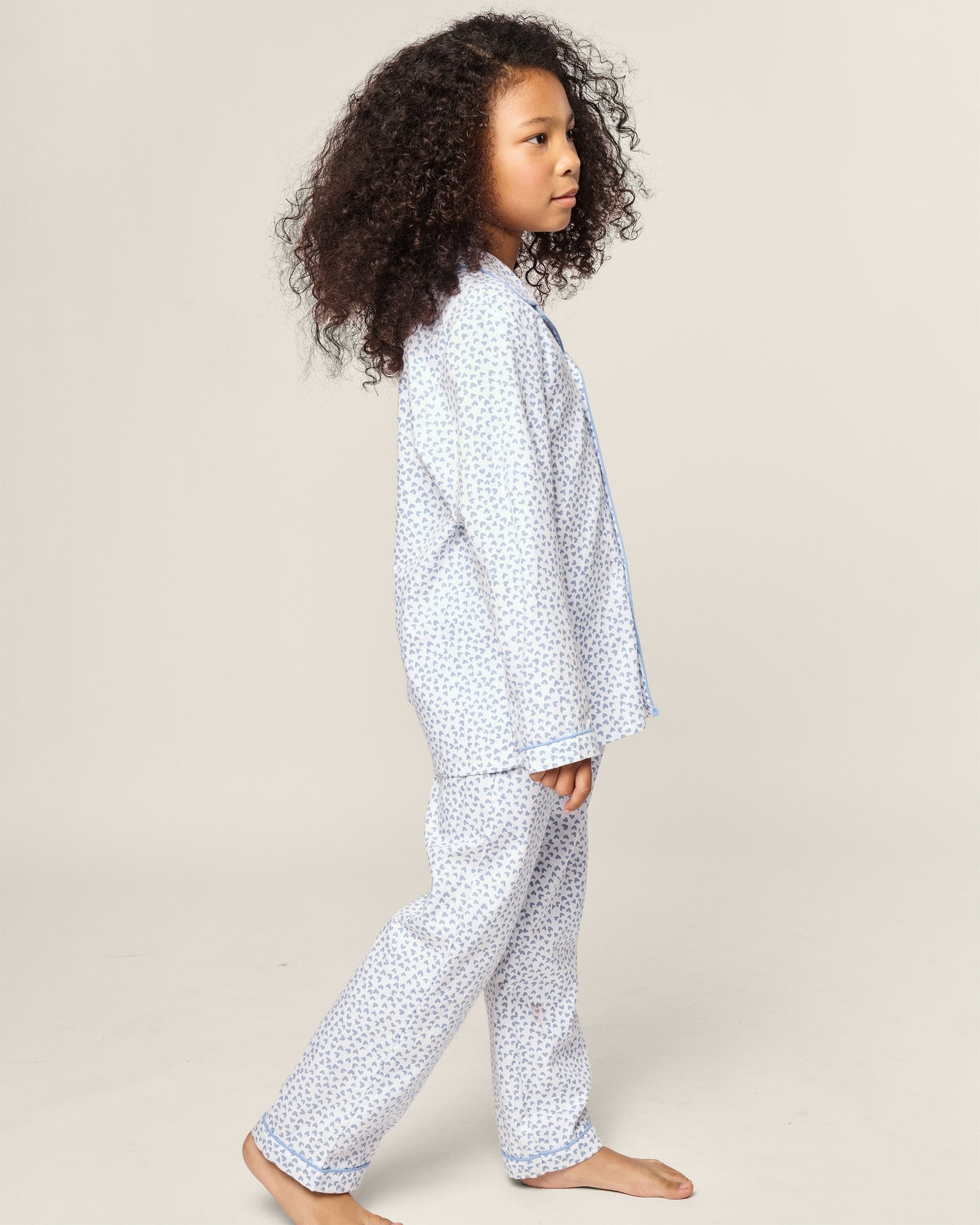 Kid's Twill Pajama Set in Bluehearts in Bluehearts#Color_Bluehearts