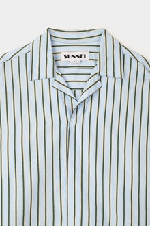 Regular Shirt | Men | Green x Blue Stripes