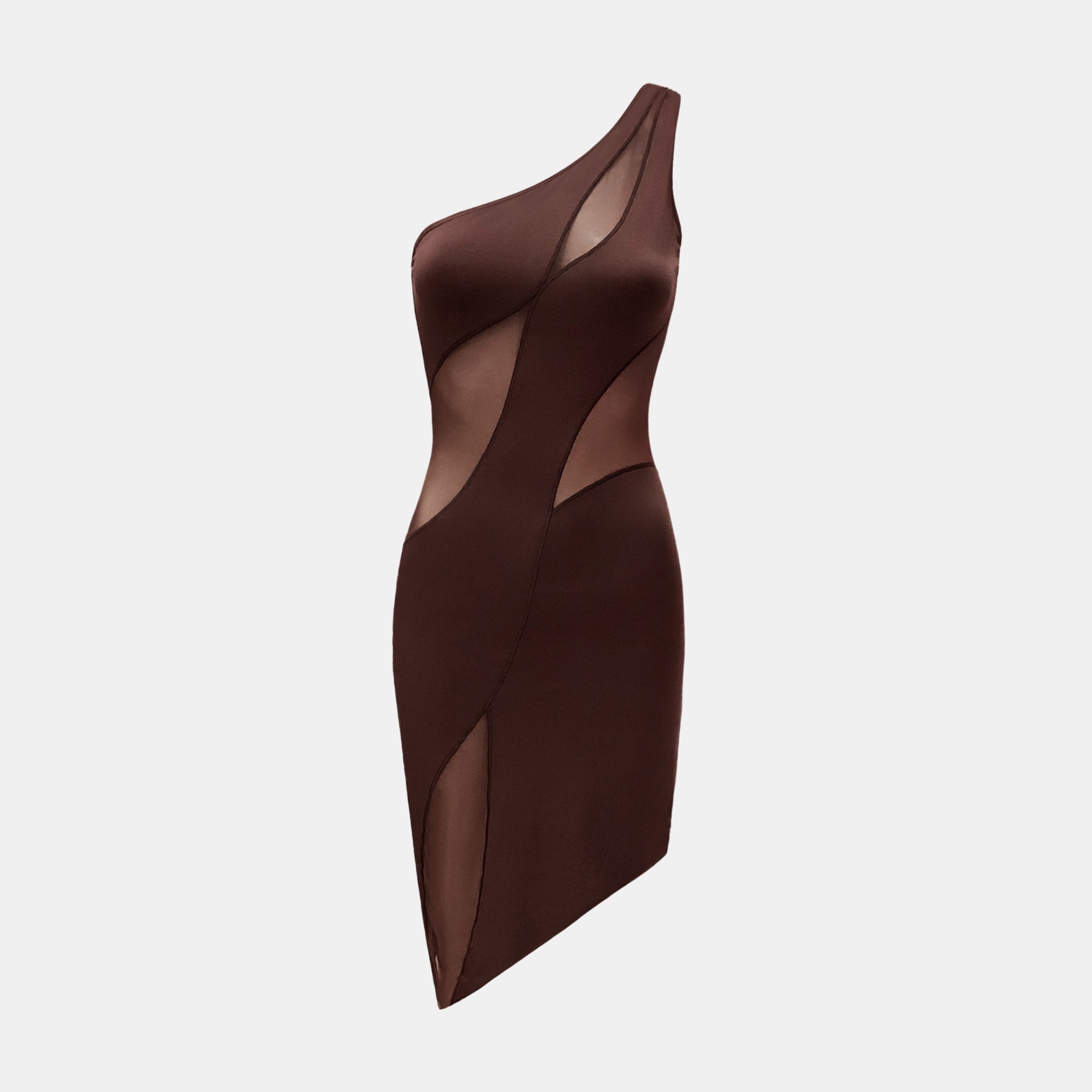 OW Collection CURVE Mini Dress Dress 185 - Brown