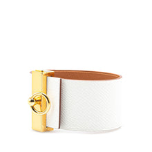 Hermes | Pre-Owned Bicolor Epsom Reversible Illusion Bracelet MM | White/Gold
