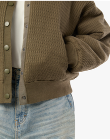 Cable Knit Puffer Jacket | Dark Green