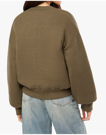 Cable Knit Puffer Jacket | Dark Green