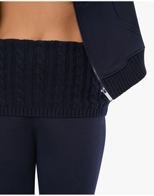 Cable Knit Roll Over Pant | Navy