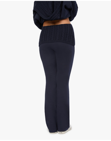 Cable Knit Roll Over Pant | Navy