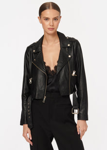 Kali Genuine Leather Jacket | Black