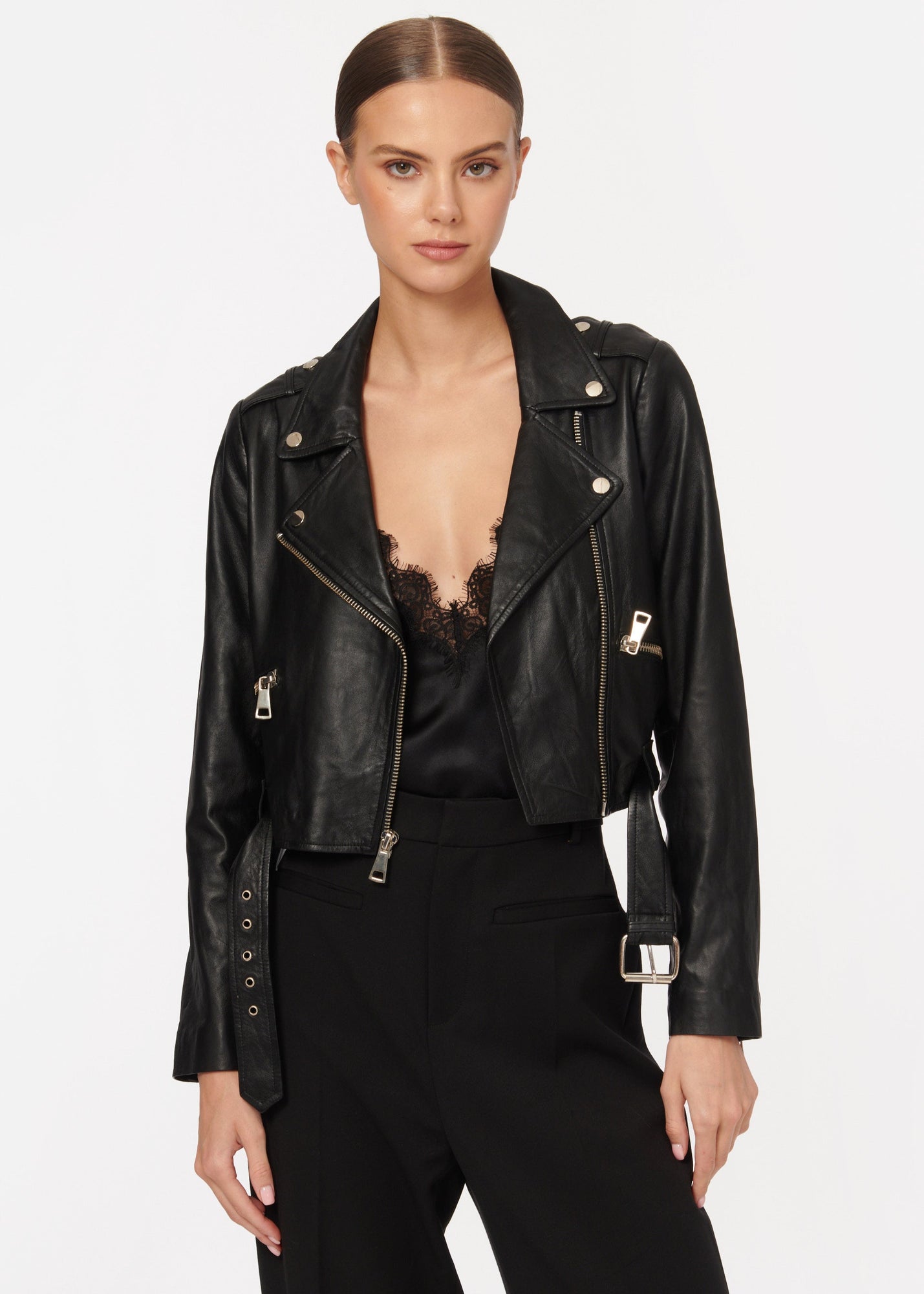Kali Genuine Leather Jacket | Black
