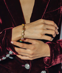 Camille Semi-Precious Heart Bangle | Multicolor