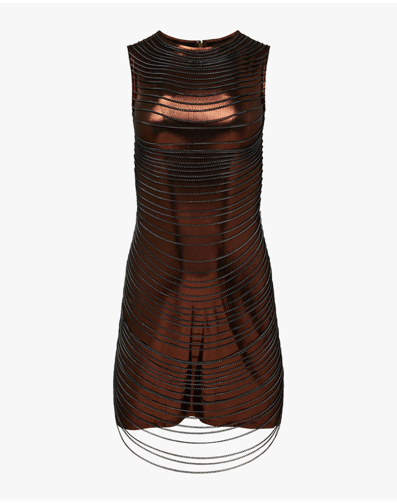 Chain Muscle Mini Dress | Dark Brown