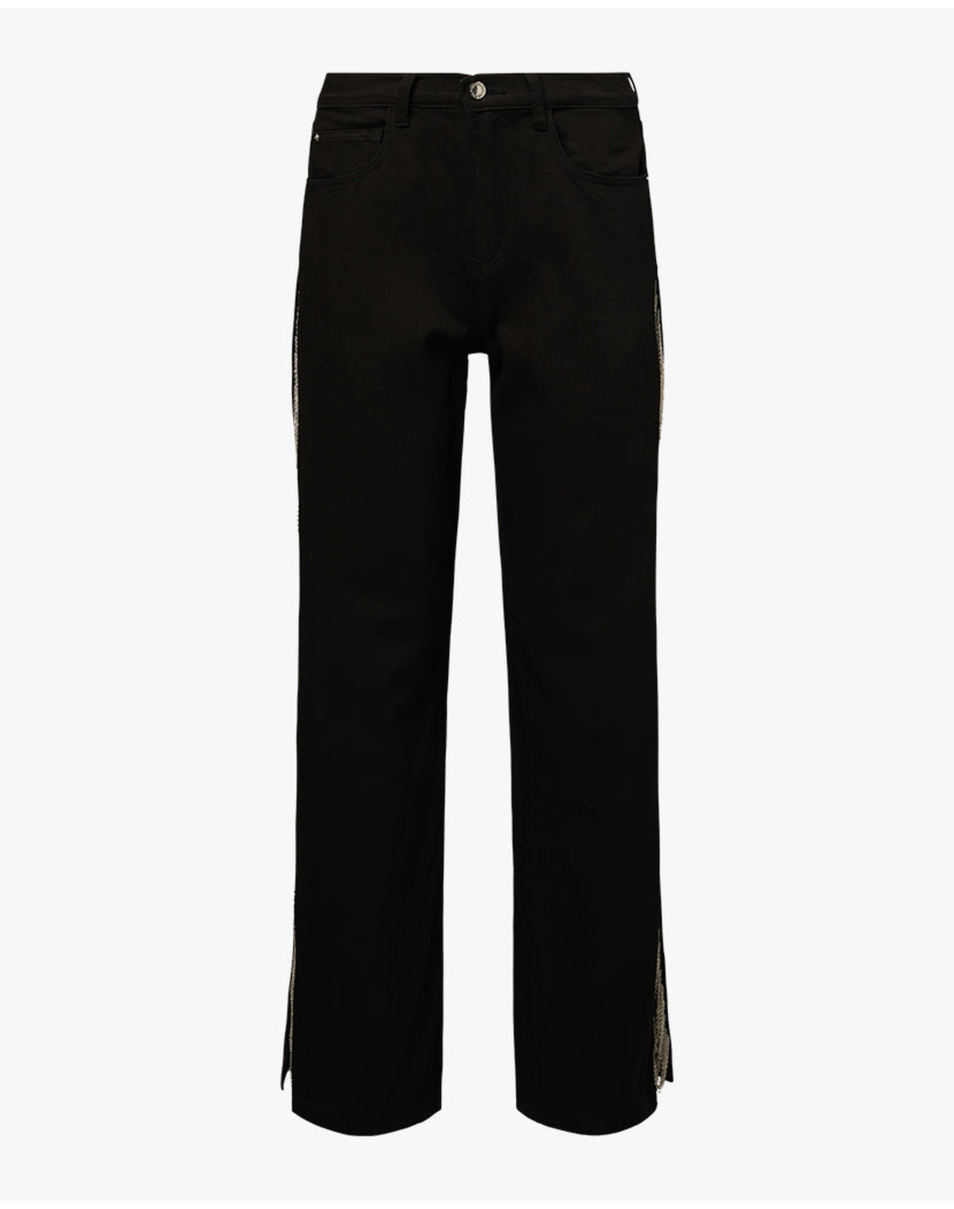 Chain Slit Wide Leg Pant | Black