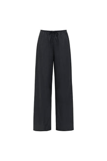 Drawstring Wide Leg Pant | Charcoal