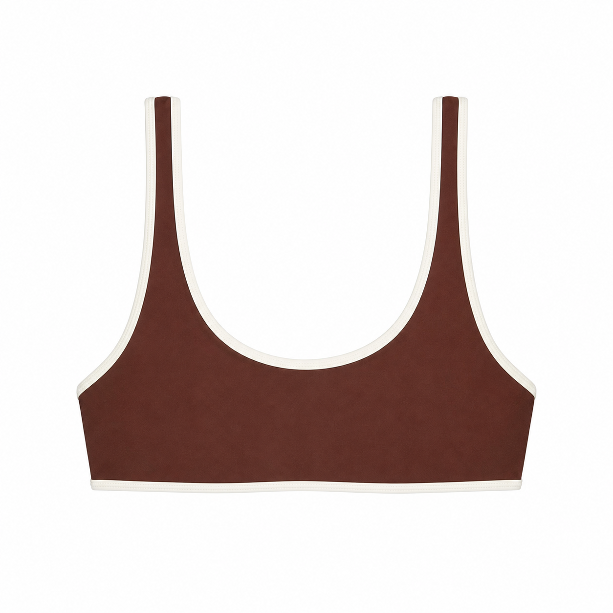 Rounded Edges Top | Mocha w/ Ivory Contrast