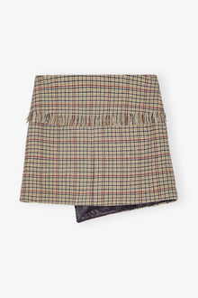 Check Asymmetrical Wrap Mini Skirt | Tiger's Eye