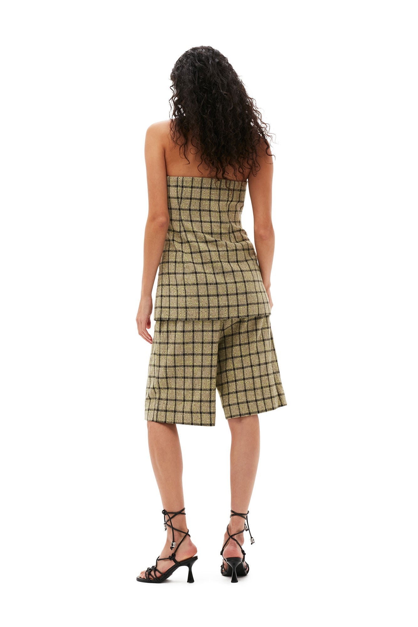 Check Suiting Strapless Top | Tender Shoots