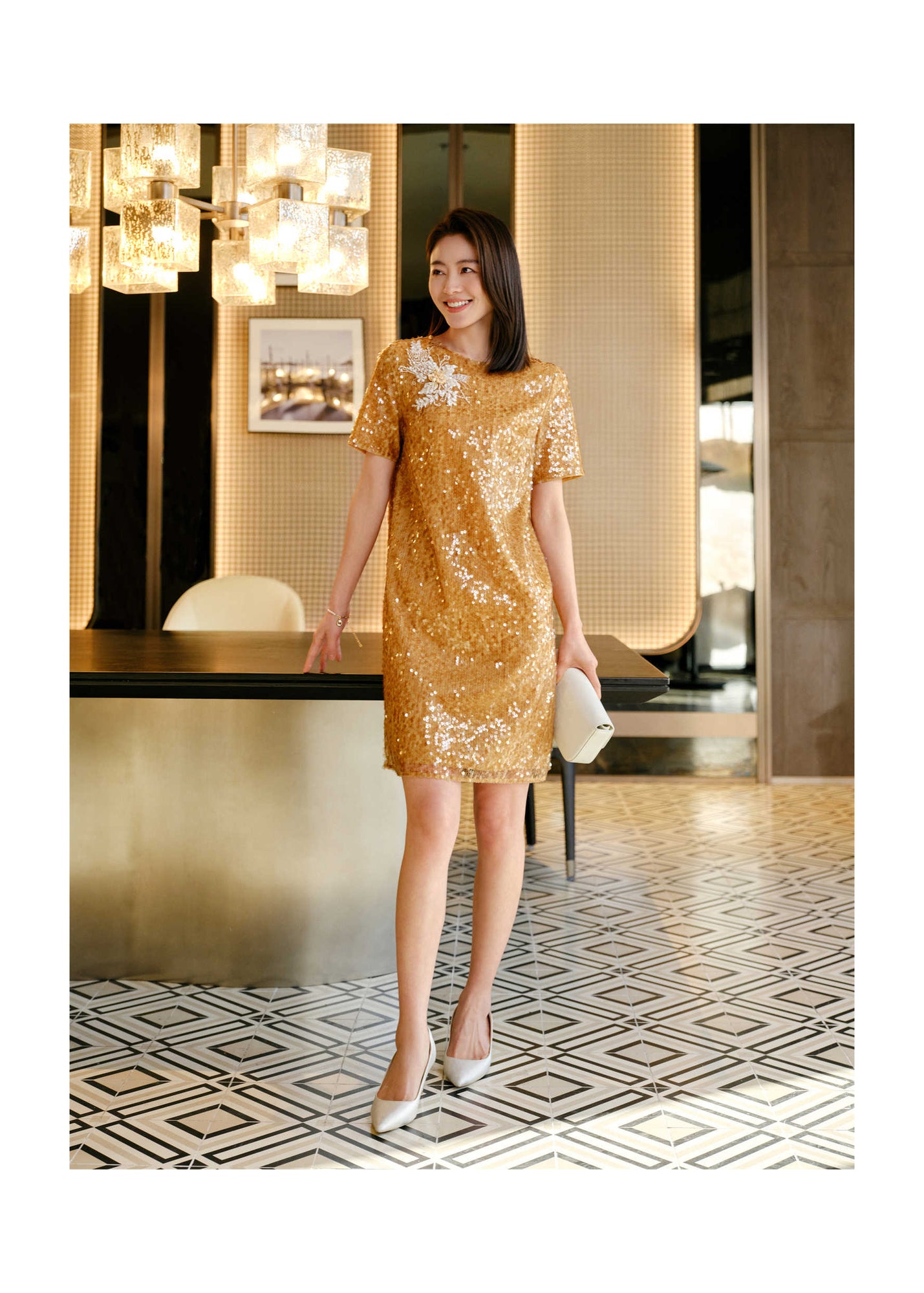 Chinese-style Loose Fit Dress | Golden