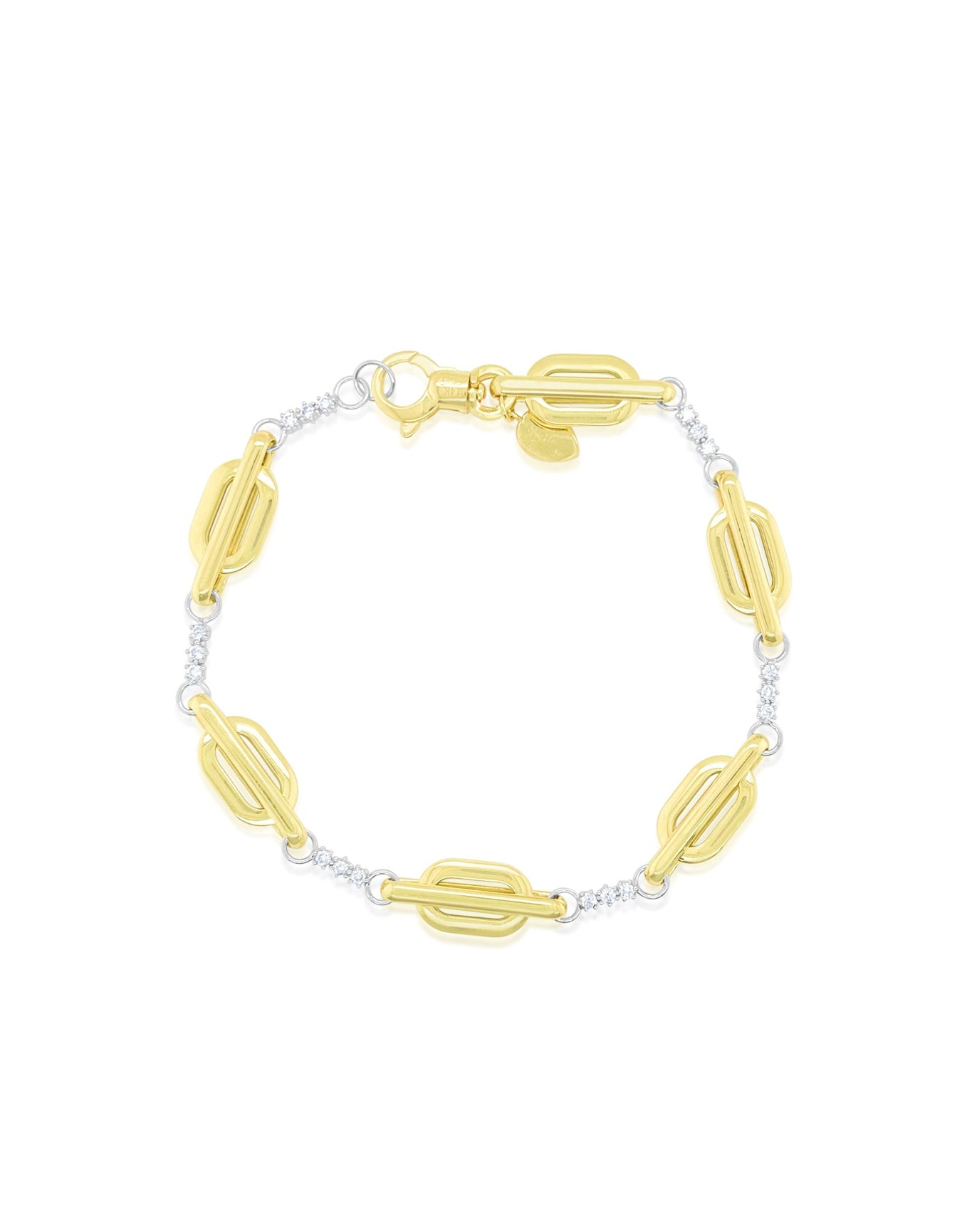 Chunky Link Bracelet | 14K Two Tone Gold