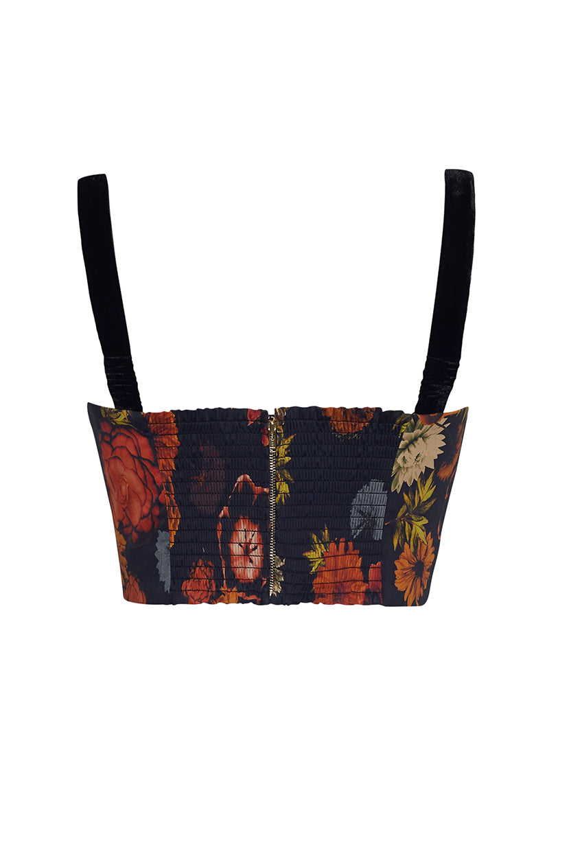 Claudine Top | Black Harvest Bloom