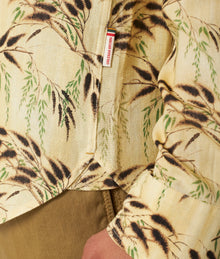 Colburn Tailored Fit Catkin Print Long-Sleeve Linen Shirt | Latte
