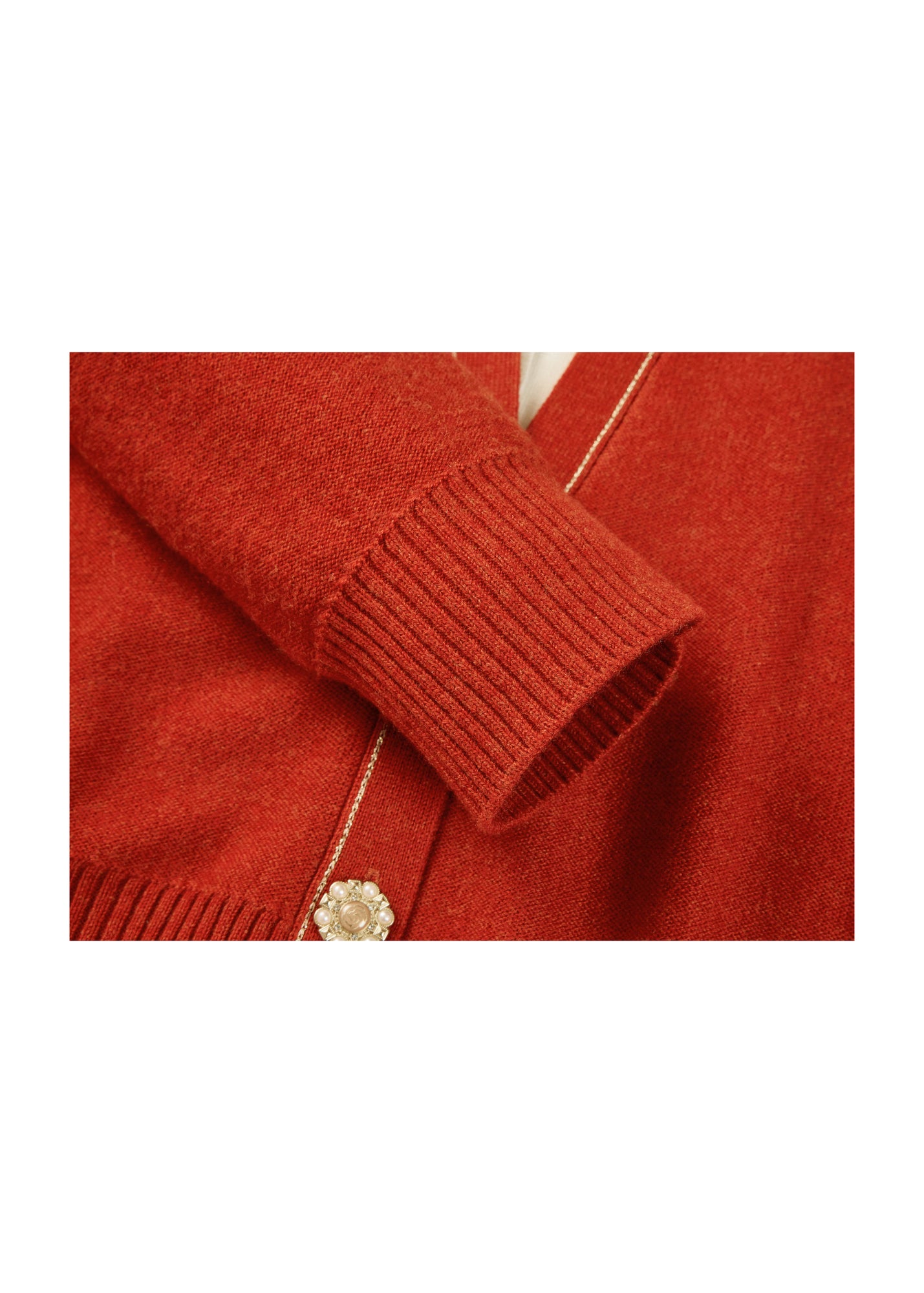 Contrast Knit Cardigan | Orange