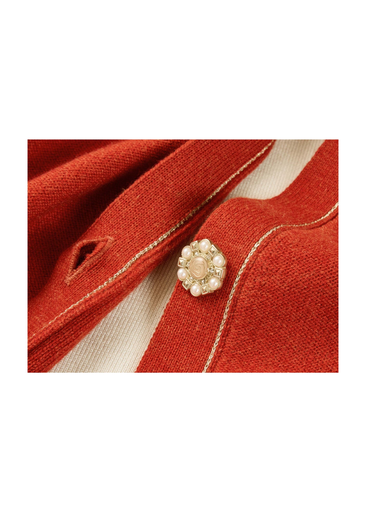 Contrast Knit Cardigan | Orange