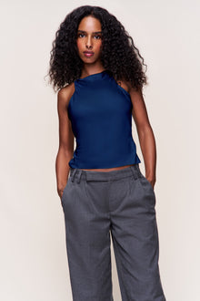 Womens | Regine Cowl Neck Top | Navy