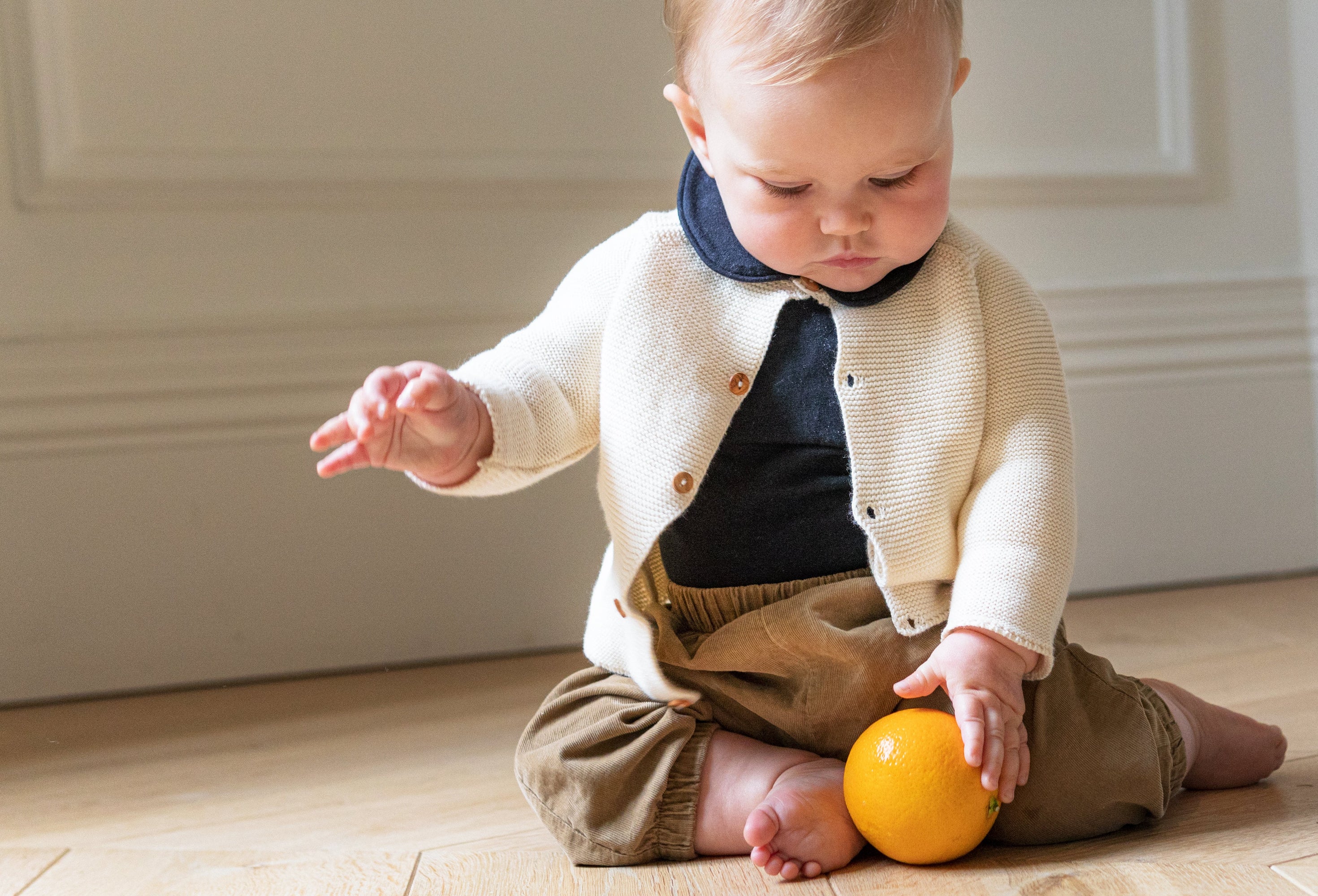 Unisex | Organic Cotton Corduroy Trousers | Beige - Natural Orange Plant Dye