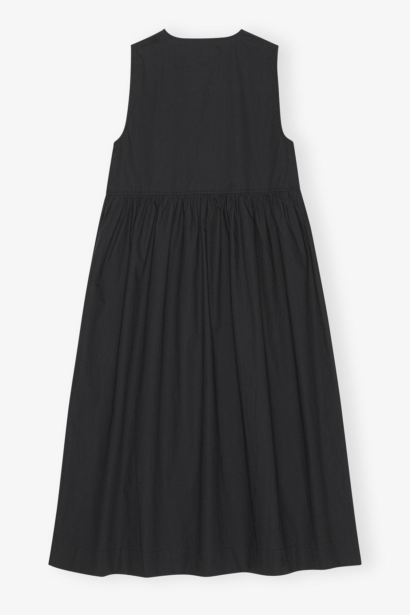 Cotton Poplin Midi Dress | Black (V1)
