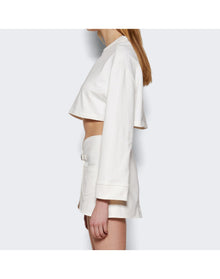 Courrèges | Women | Cocoon Cropped Sweater | Heritage White