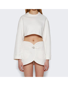 Courrèges | Women | Cocoon Cropped Sweater | Heritage White