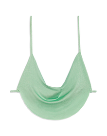 Cowl Neck Glitter Bikini Top | Mint Green