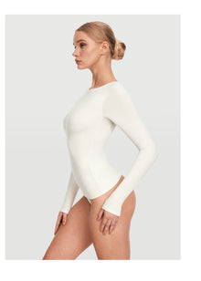 Crew Neck Long Sleeve Top | White
