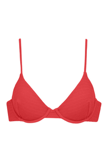Dainty Bikini Top | Crimson Micro Scrunch