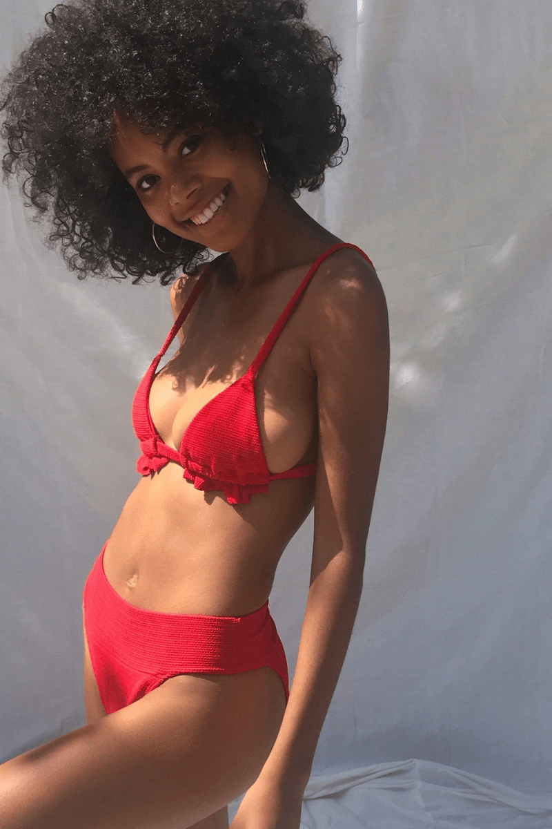 Tamarindo Bikini Bottom | Crimson Micro Scrunch