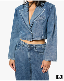 Cropped Blazer Jacket | Mid x Dark Light