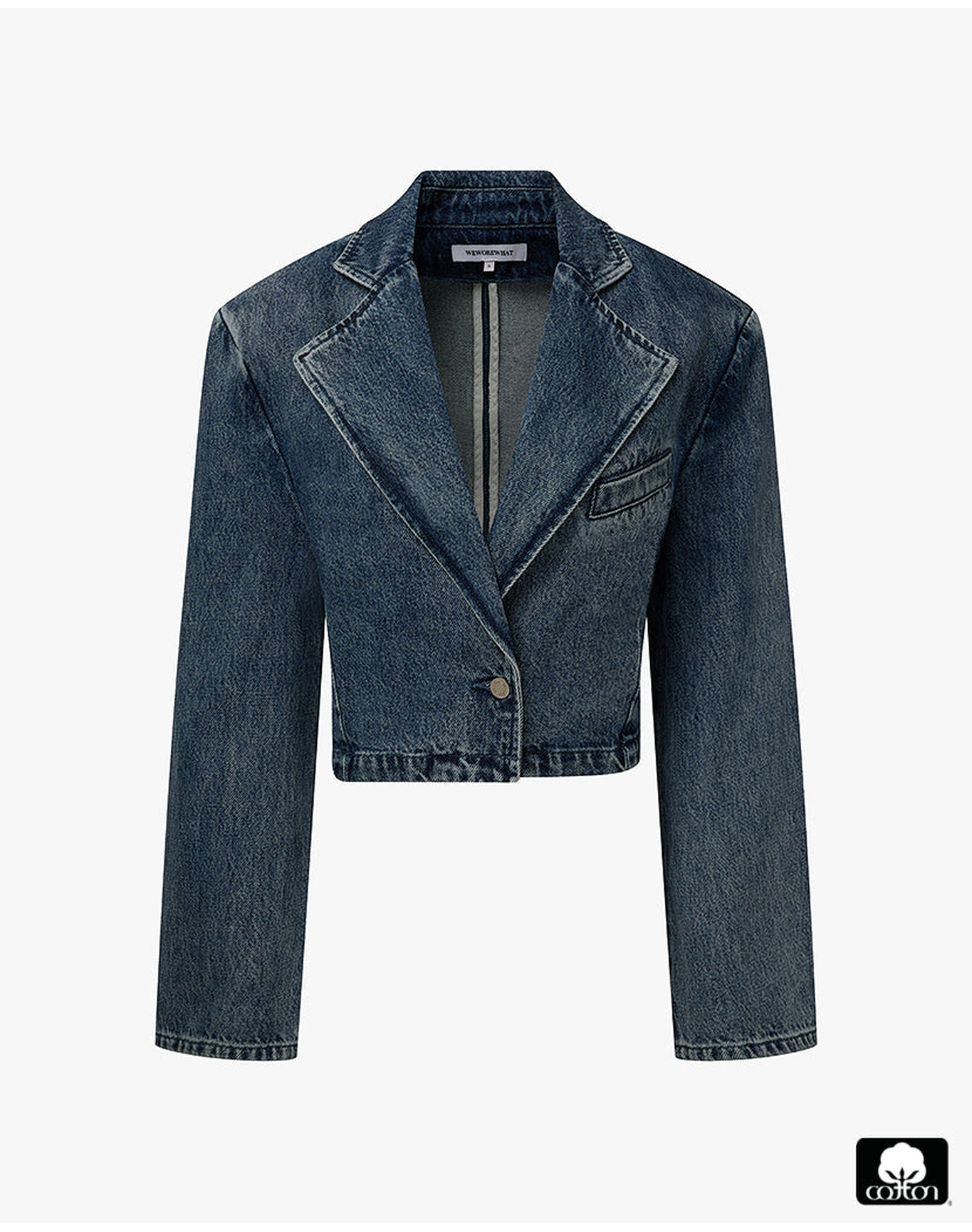 Cropped Blazer Jacket | Mid x Dark Light