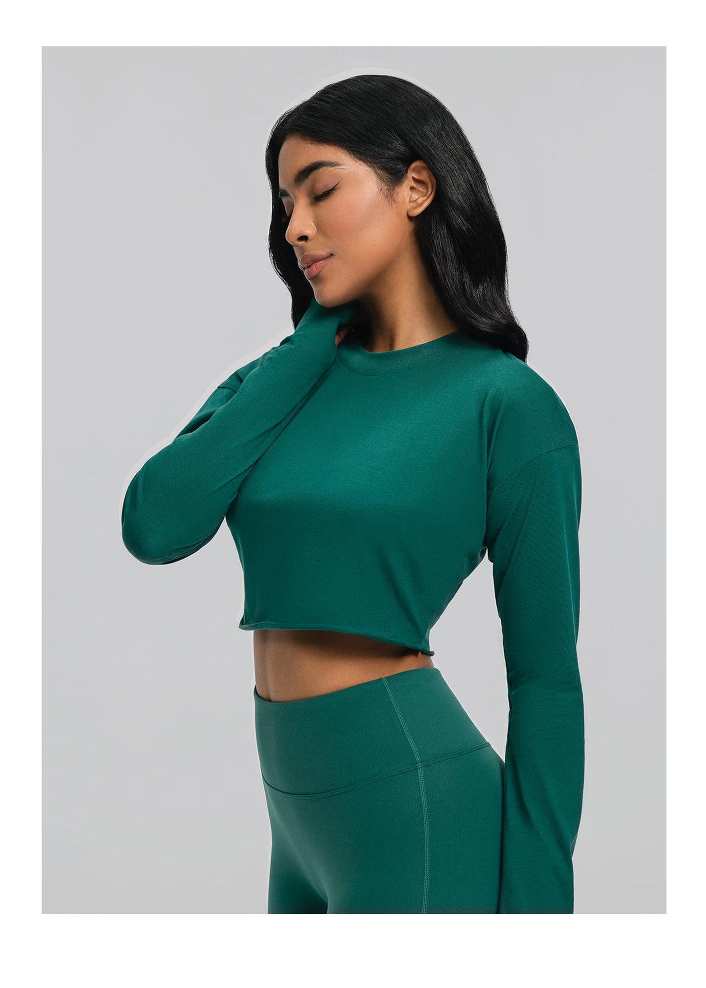 Cropped Long Sleeve | Dark Moss