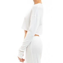 Cropped Oversized Thermal | Ivory