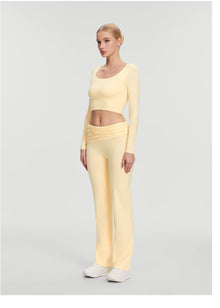 Cropped Round Neck Top | Lemon Meringue