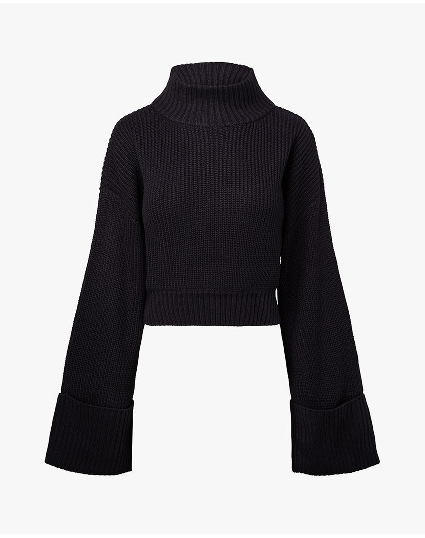 Cropped Turtle Neck Sweater | Navy