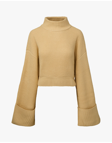 Cropped Turtle Neck Sweater | Wheat
