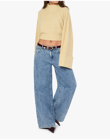 Cropped Turtle Neck Sweater | Wheat