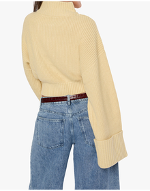 Cropped Turtle Neck Sweater | Wheat