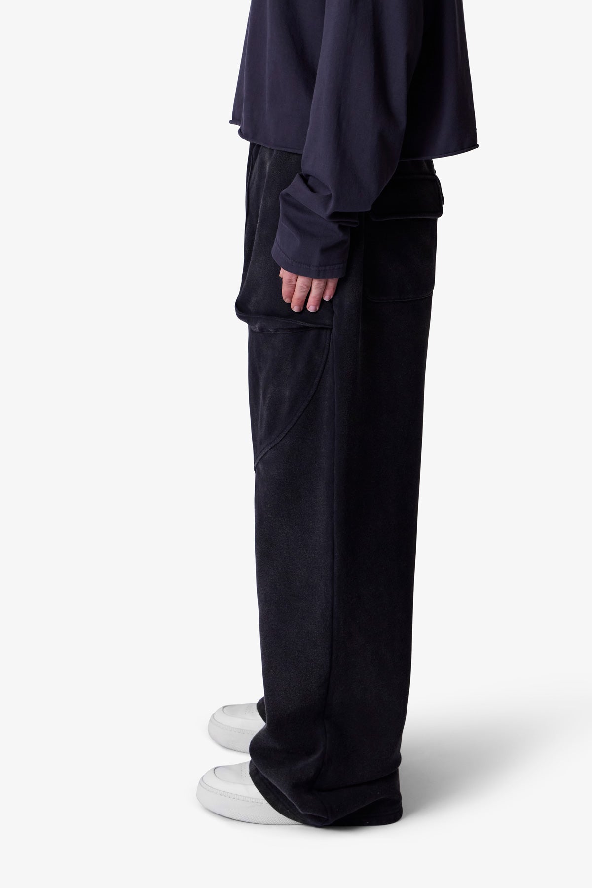 Cross Seamed Sweatpants | Washed Black